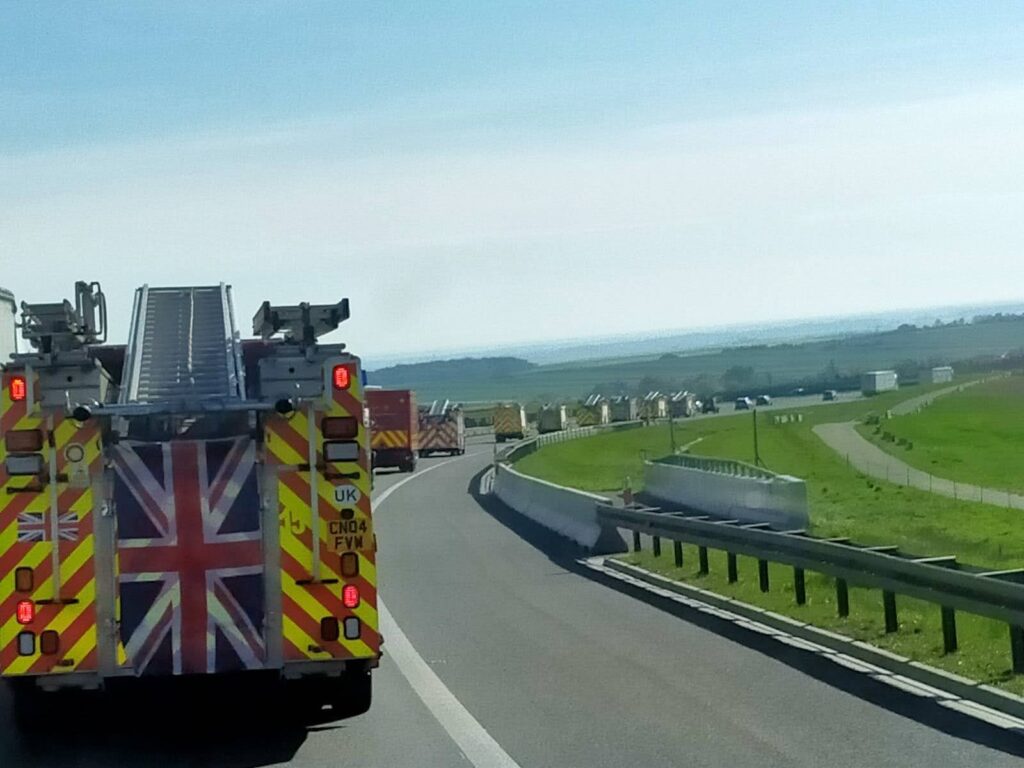 Image: Fire engine convoy as a part of a national donation of fire engines and equipment to Ukraine in 2023.