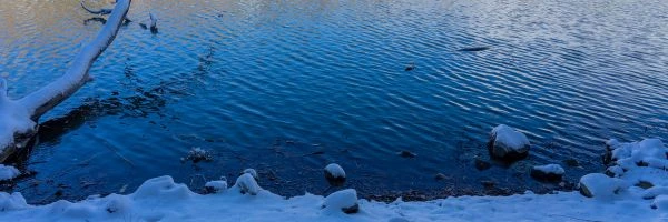 cold lake in winter, supplied by Avon Fire and rescue to describe winter water safety. 