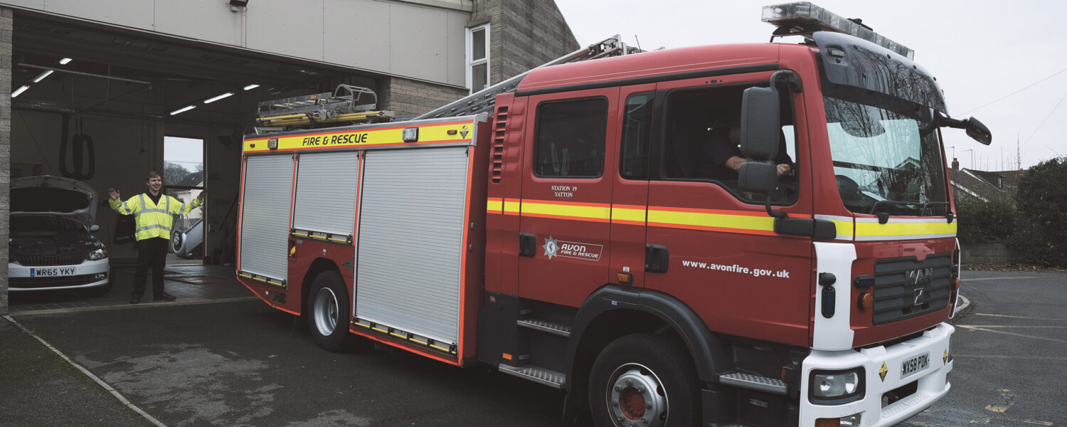 Fire Engine outside Yatton fire station