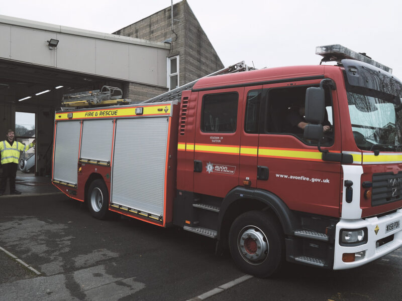 Fire Engine outside Yatton fire station