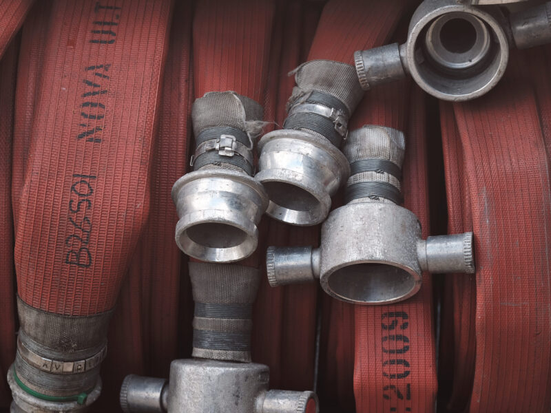 close up of red hose