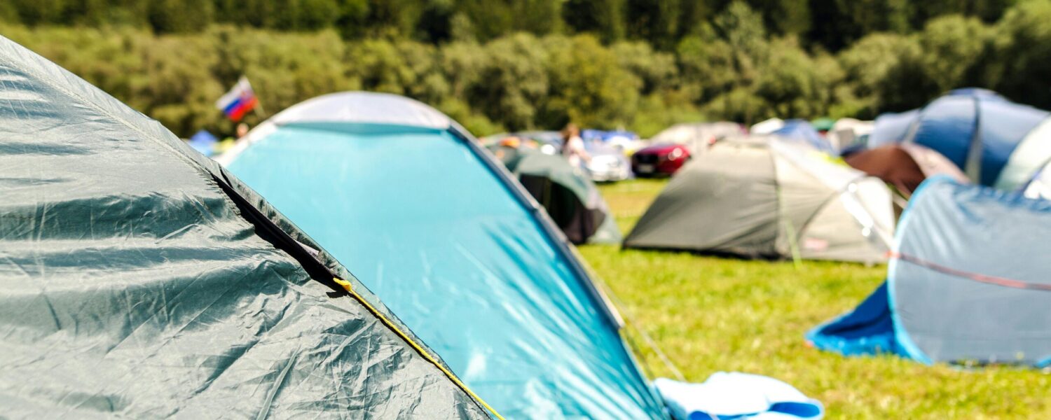 Tents in a field