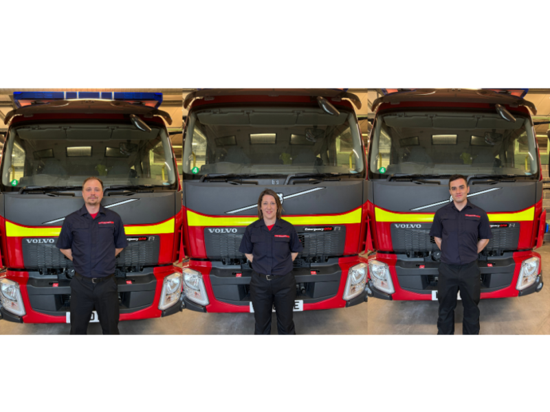 Nick, Carly and Josh. Avon Fire & Rescue Services newest on-call firefighters