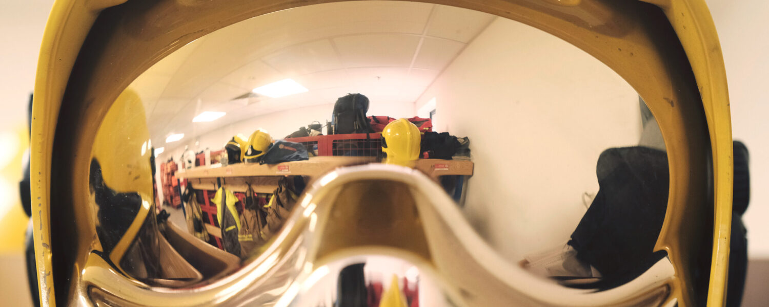close up of Firefighter helmet